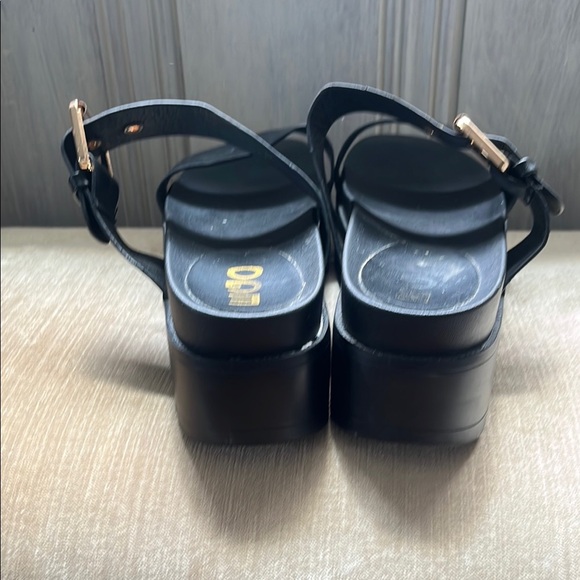 EGO Black Platform Sandals gold adjustable buckle size 9 minimalist y2k 2000s - Picture 6 of 6